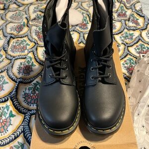 Dr. Martens Black Boots with Yellow Accents